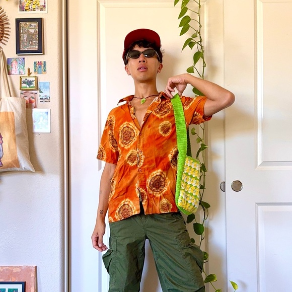 Green & Yellow Crochet Shoulder Bag - Picture 3 of 3